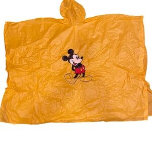 vintage Disney Parks Mickey Mouse adult yellow rain poncho with a hood